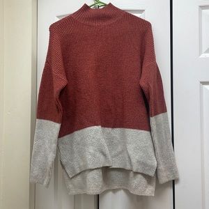 Two toned turtleneck sweater